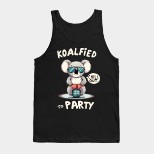 TestKoalified to Party Disco Koala (Back Print) Tank Top